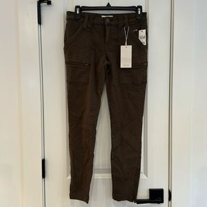 Joie Olive Green Skinny Pants with Zipper Pockets. New with Tags.